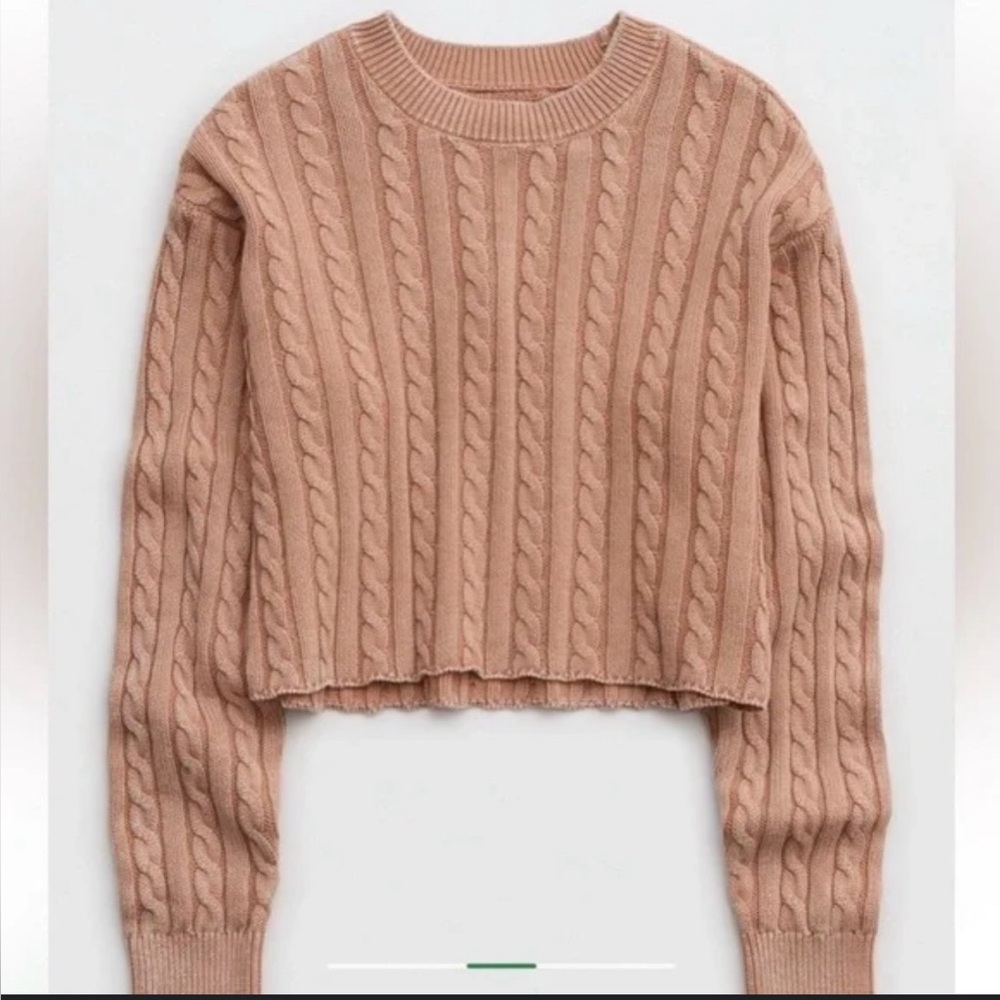 Aerie Blush Cable Knit Sweater